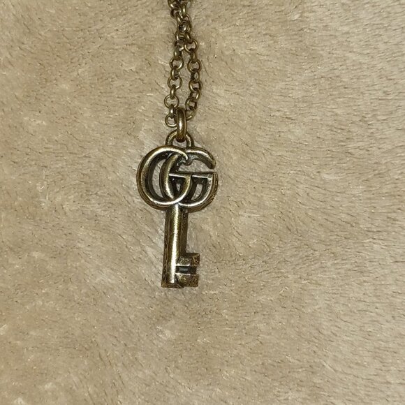 Sterling Silver Gucci Double G Key Necklace - Picture 4 of 8